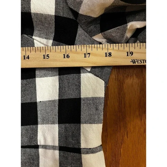 TROVATA Coat Jacket Sz L Large Double Breasted Pleated Back Gingham Buffalo NWOT - Picture 6 of 15